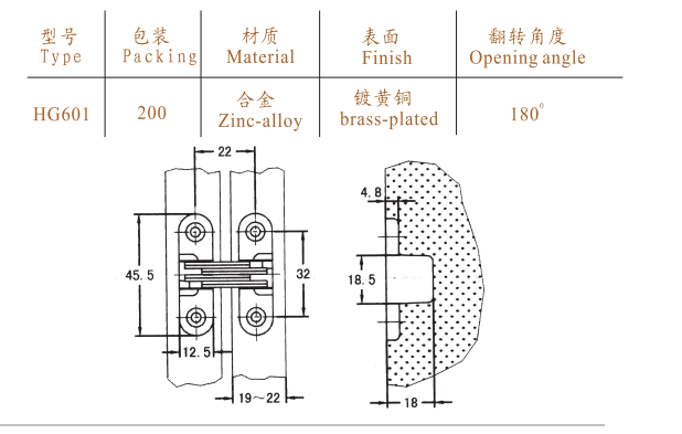 合頁五金配件HG601